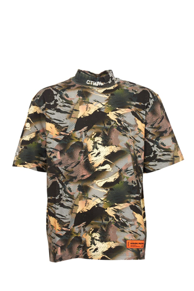 Heron Preston Multicolor Camo Style Turtleneck T-shirt In Camou