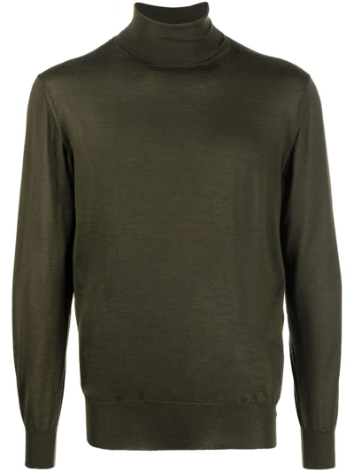 Cruciani Forest Green Cashmere-silk Blend Jumper In Grün