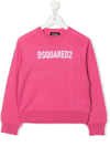 DSQUARED2 KIDS PINK WOOL BLEND PULLOVER WITH LOGO