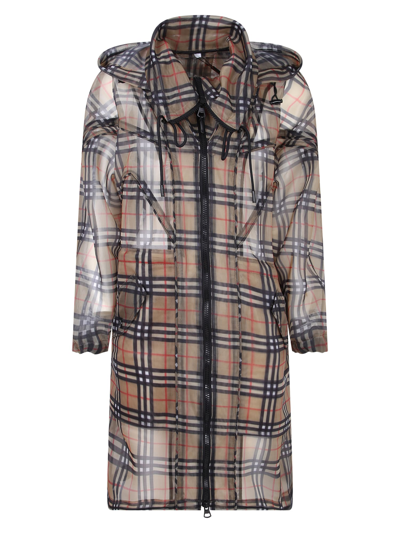 BURBERRY CHECKED TRENCH COAT