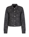 GIVENCHY WOMAN BLACK SLIM FIT JACKET IN JACQUARD 4G
