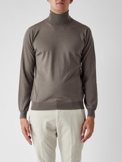 Filippo De Laurentiis Royal Merino Turtle Neck Pullover In Brown