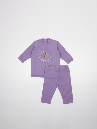 Moncler Babies' Cotton Suit (tailleur) In Lilla