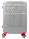 Chiara Ferragni Eyestar Silver Glitter Trolley In Grigio Chiaro