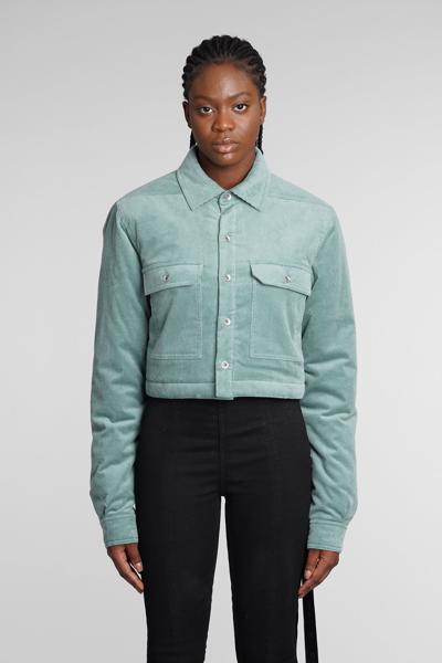 Drkshdw Cropped Outershirt Casual Jacket In Green Cotton