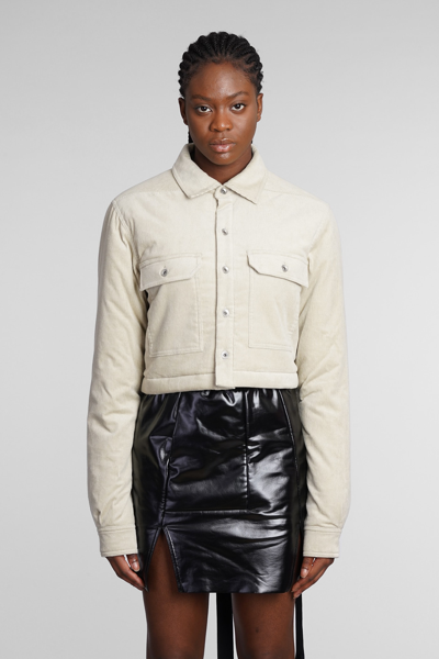 Drkshdw Cropped Outershirt Casual Jacket In Beige Cotton