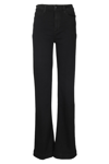 Paige Leenah High-waist Flared Jeans In Black Shadow