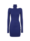 Amazuìn High-neck Mini Dress In Midnight Blue