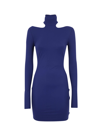 Amazuìn Claud Short Fitted Dress Blue