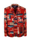Junya Watanabe 'native Pendleton' Single Breast Jacket In Or Wh Blu X Of