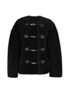 Totême Teddy Embellished Shearling Jacket In Black
