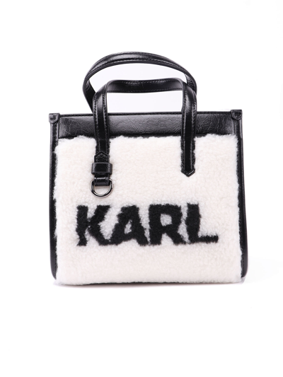 Karl Lagerfeld K/skuare Sm Tote Sheraling In Off White