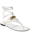 Valentino Vlogo Chain Leather Sandal In White
