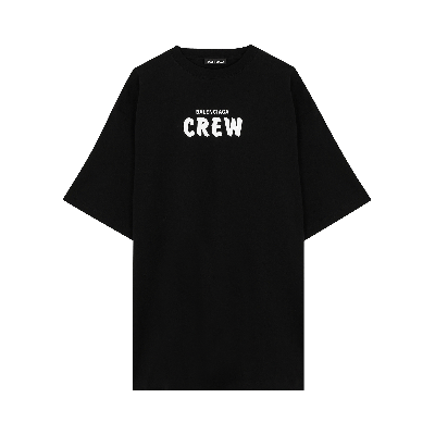 Pre-owned Balenciaga Crew Logo Tee 'black/white'