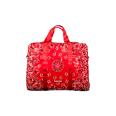 Pre-owned Supreme Bandana Tarp Large Duffle Bag 'red'