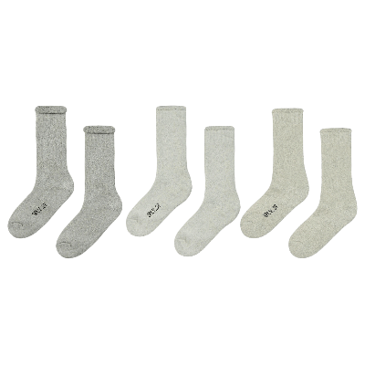 Pre-owned Kanye West Bouclette Socks (3 Pack) 'two' In Grey
