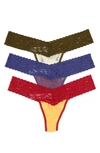 Hanky Panky Low Rise Lace Thong In Ivo3-olvg/snsg-maor/
