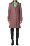 Andrew Marc Regine Pressed Bouclé Wool Blend Coat In Rose Taupe