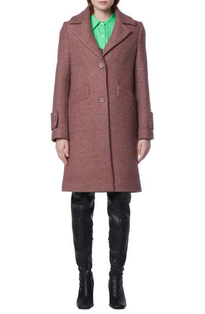 Andrew Marc Regine Pressed Bouclé Wool Blend Coat In Rose Taupe