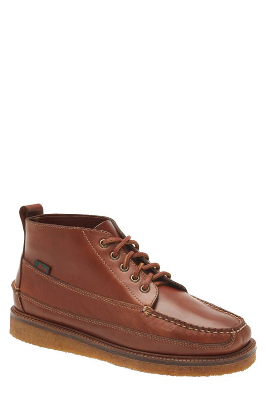G.H. Bass & Co. Brown Leather Moc Toe Lace-Up Boots w/ Vibram soles GH Bass Camp Moc Boat Shoes Mens Size 9.5W Brown Leather  main image 4