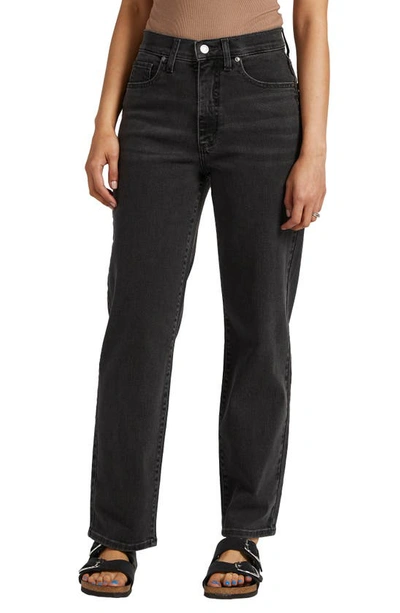 Silver Jeans Co. Women's Mid Rise Straight Leg Dad Jeans In Black
