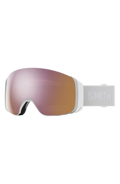 Smith 4d Mag 184mm Snow Goggles In White Vapor / Rose Gold