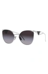 Prada Symbole 59mm Cat Eye Sunglasses In Silver