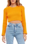 English Factory Crop Rib Sweater In Orange