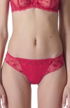 Simone Perele Wish Lace-side Thong In Ruby