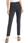 Ag The Alexxis Slim Straight Leg Jeans In 3 Years Sulfur Black