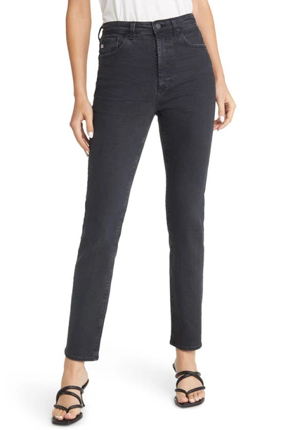 Ag The Alexxis Slim Straight Leg Jeans In 3 Years Sulfur Black