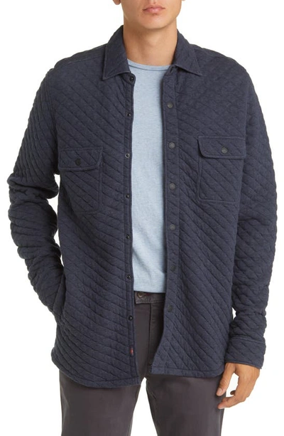 Faherty Epic Cotton Blend Quilted Shirt Jacket In Navy Melange