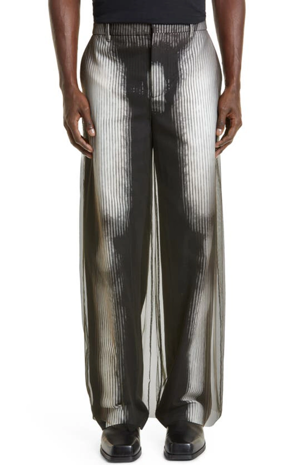 パンツ yproject jeanpaulgatier bodymorph pants Jean-Paul Gaultier x Y/Project Body Morph Mesh Cover Pants