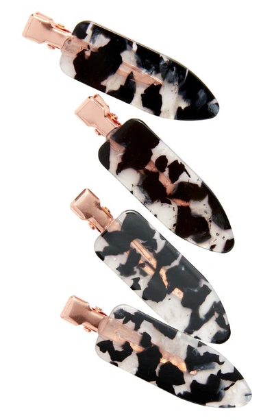 Kitsch 4-pack Creaseless Hair Clips In Black Terrazzo