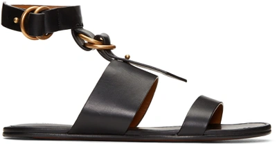 Chloé Kingsley   Leather Flat Sandals In Black