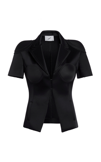 Coperni Cup Short-sleeve Padded Blazer In Black