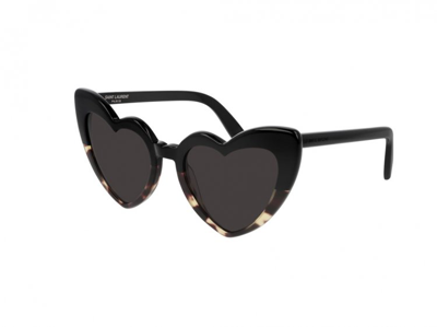 Saint Laurent Lou Lou Oversized Heart Sunglasses In Black/havana