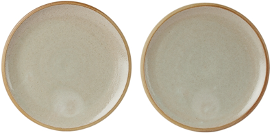 Lily Pearmain Beige Side Plate Set In Lichen Glaze