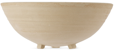 Lily Pearmain Beige Ceramic Serving Bowl In Lichen Glaze