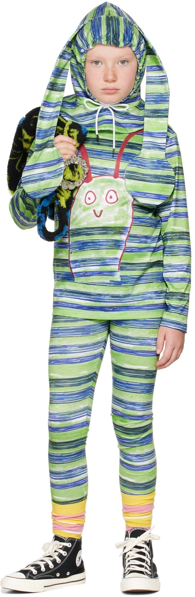 Chopova Lowena Ssense Exclusive Kids Green & Blue Funny Bug Costume In Green Blue