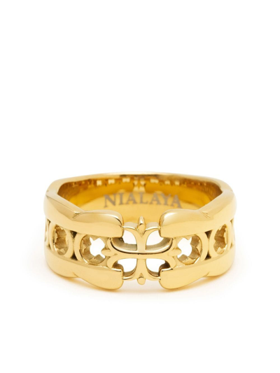 Nialaya Jewelry Cross Band Ring In Gold