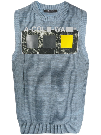 A-cold-wall* Patch-detail Sleeveless Jumper In Blau