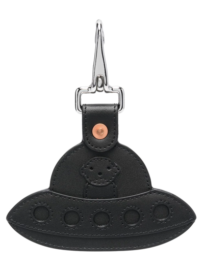 Walter Van Beirendonck Ufo Leather Keyring In Schwarz