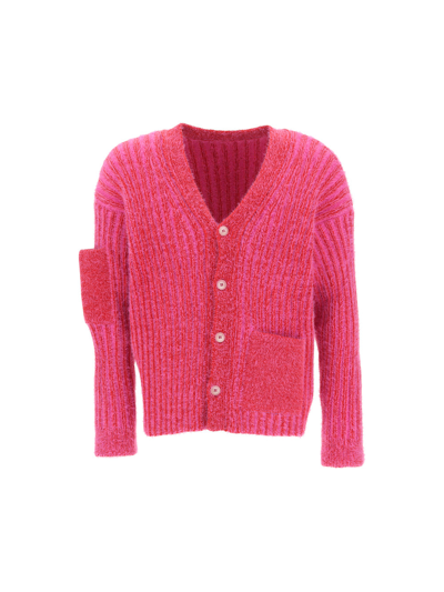 Jacquemus Button-up Cardigan In Red,fuchsia