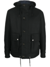 Pt Torino Buttoned Hooded Jacket In Schwarz