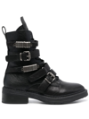 Dkny 50mm Chunky Buckle-fastening Boots In Schwarz