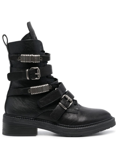 Dkny 50mm Chunky Buckle-fastening Boots In Black