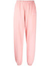 Sporty And Rich Embroidered Cotton-jersey Track Pants In Rosa