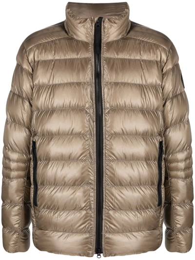 Canada Goose Crofton Hooded Quilted Down Coat In Tan