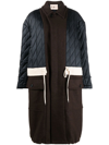 PLAN C QUILTED PANEL WOOL COAT